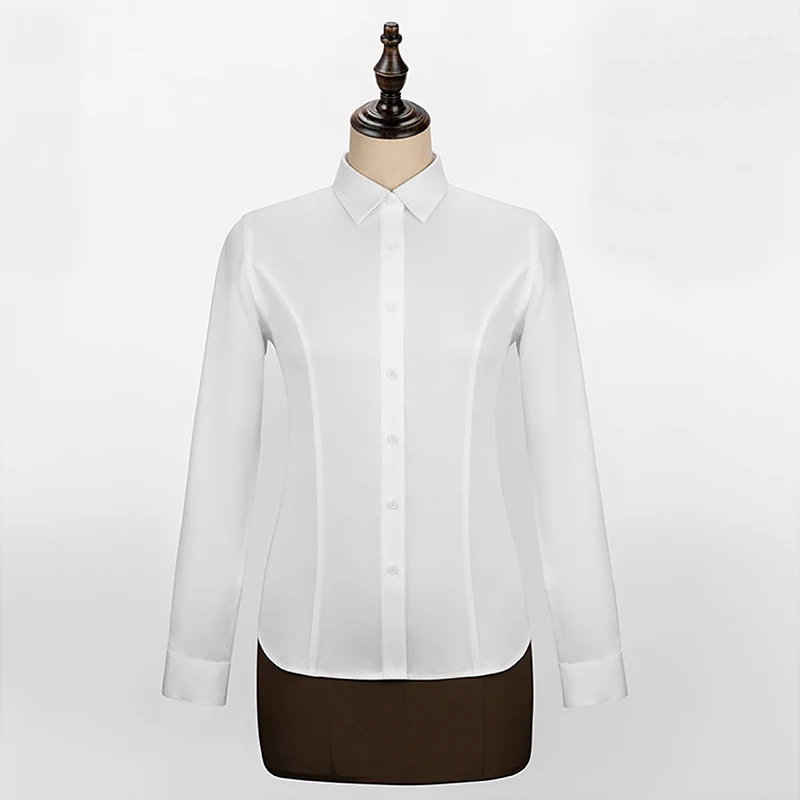 2025 nuove camicie da donna personalizzate camicie eleganti da ufficio formale per donna camicia a maniche lunghe con colletto alla coreana casual in cotone