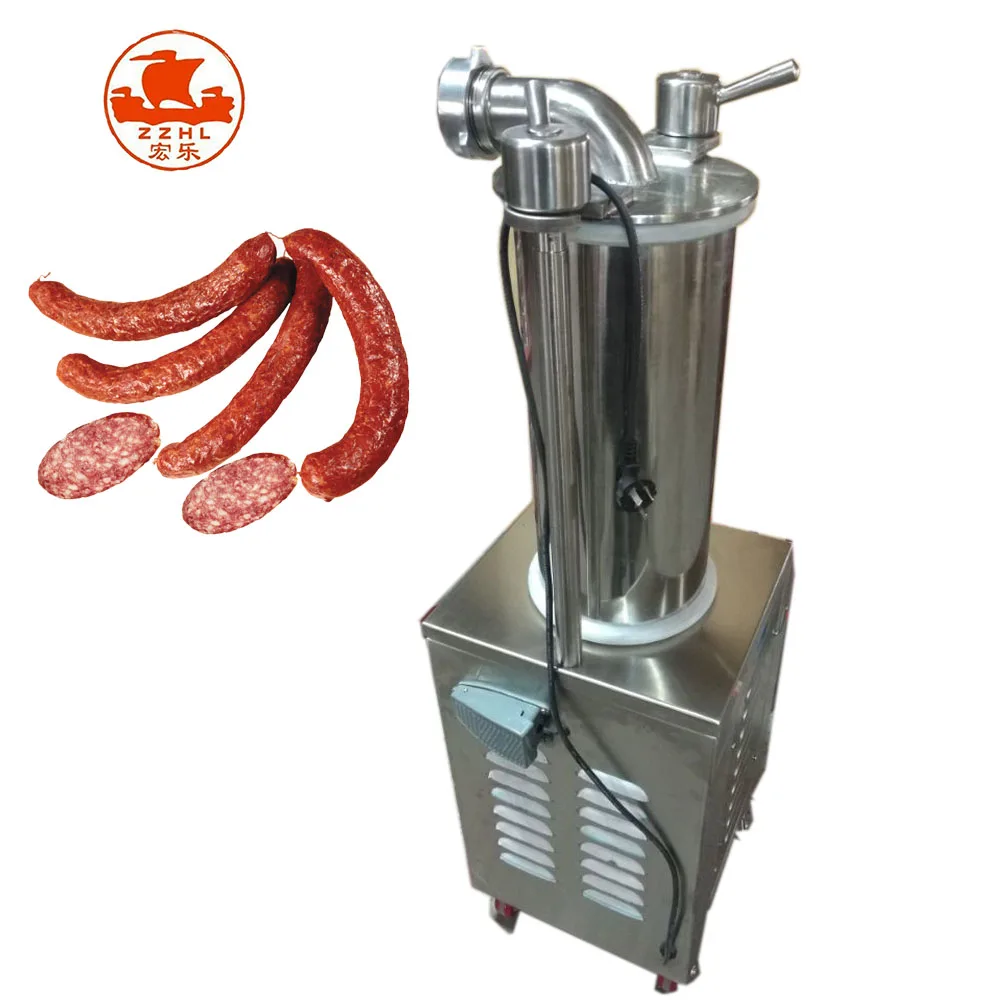 High Quality Automatic Churrera Machine Sausage Filler With Twister 35L Hydraulic Sausage Filling Making Machine Meat Extruder