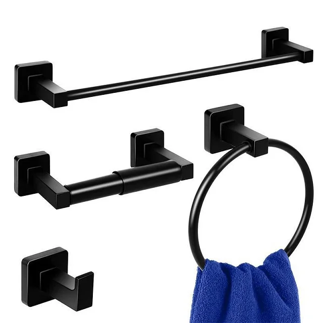 Black Bathroom Towel Bar Set Stylish Durable Solutions