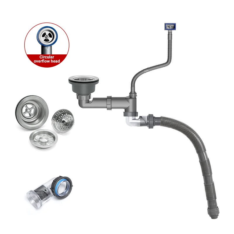 Easy Install Stainless Steel Sink Drain with Removable Transparent Section for Cleaning Durable and Anti-Clogging