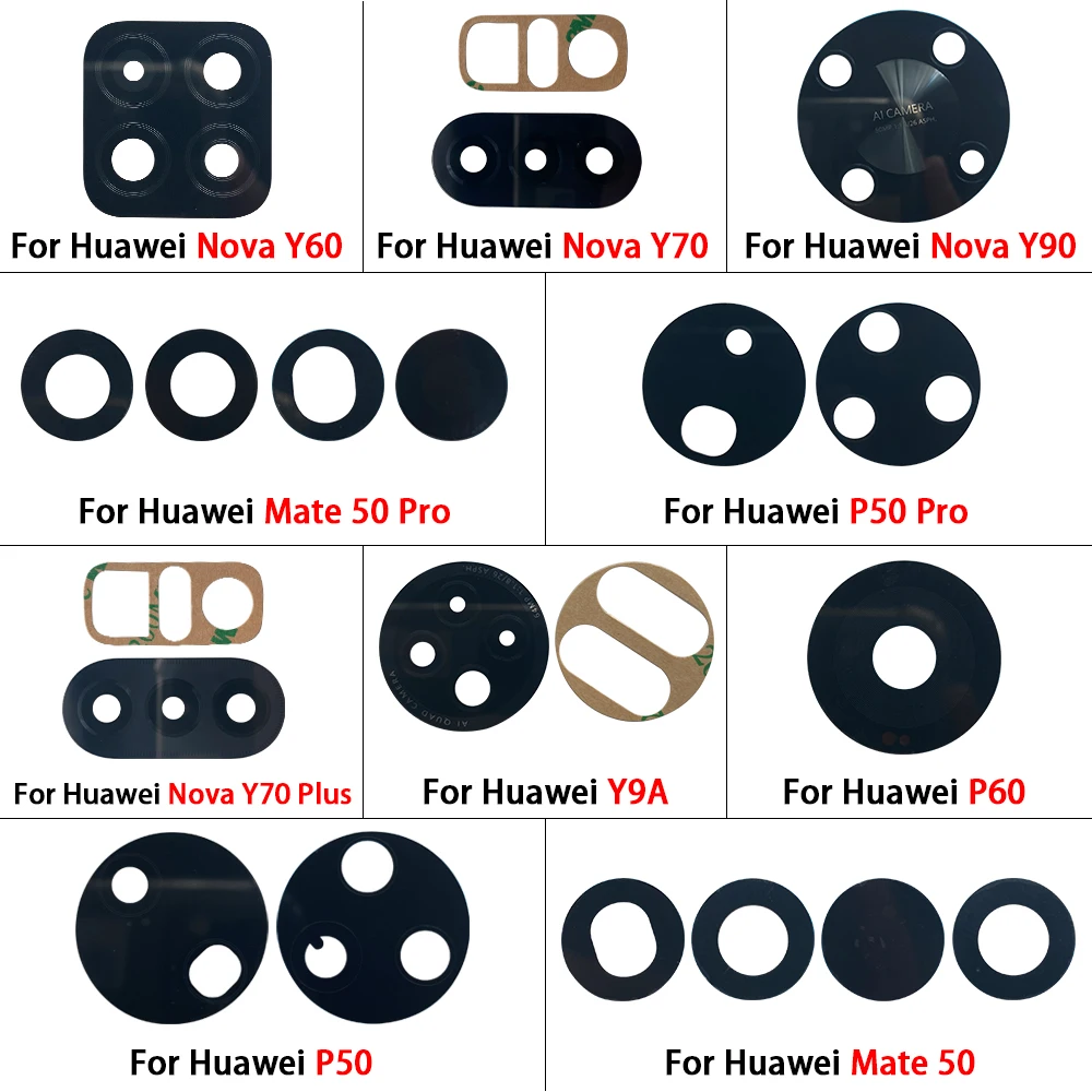 2 Vetri Per Fotocamera Posteriore Huawei Y7 2019, Ricambio Originale HD Con Kit Di Riparazione (pinzette, Panno, Lama) - 2
