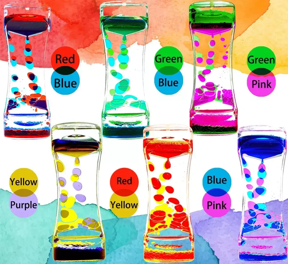 Fidget Sensory Toys - Liquid Timer Colorful Hourglass