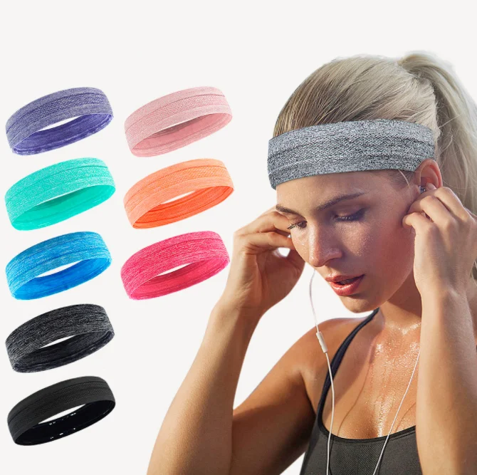 Fashion Women Men Sport Sweatband Headband Yoga Gym Stretch Basketball Hair Band 
