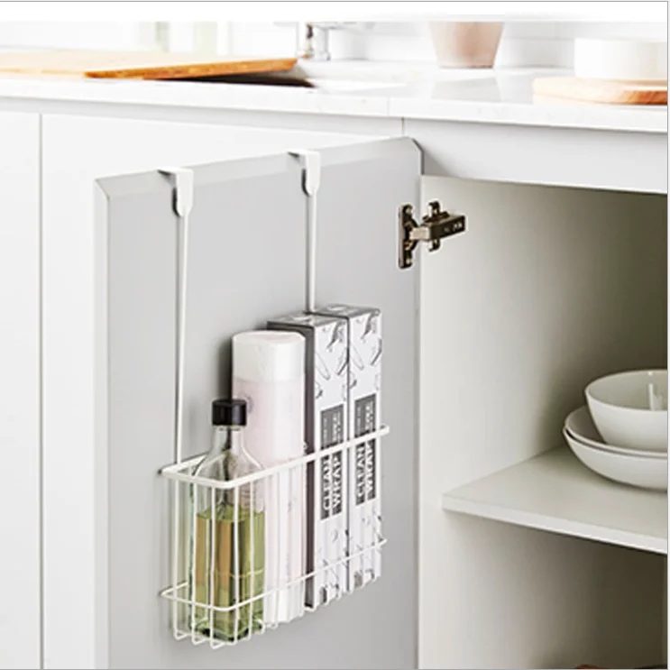 Grid Storage Baskets with Hooks Over Cabinet Door Organizer Wire Basket  Hanging Storage Organizer Kitchen Bathroom