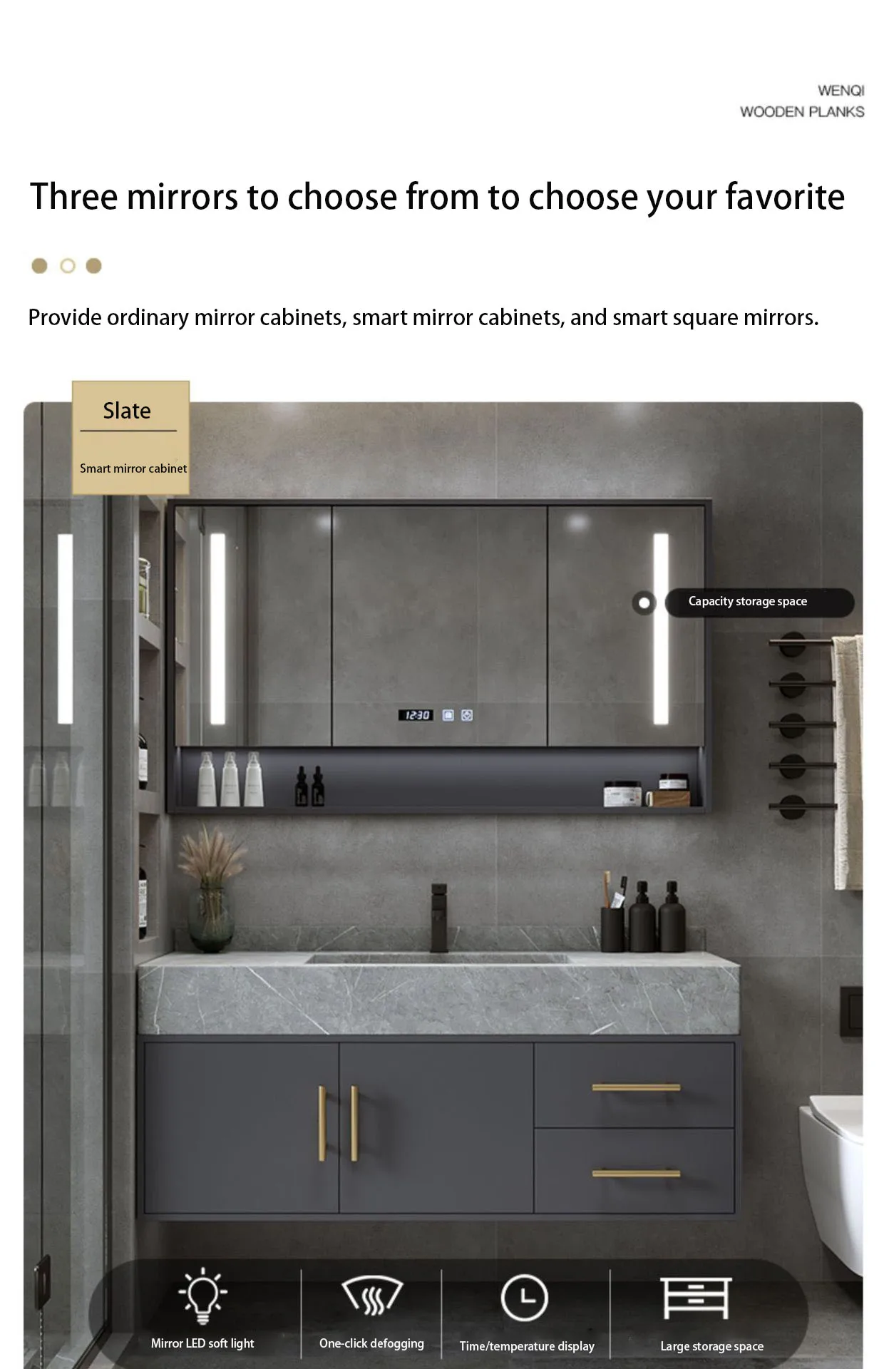 Galaxyhome Freestanding Single Sink Bathroom Cabinet Vanity Modern Bathroom Furniture With ...