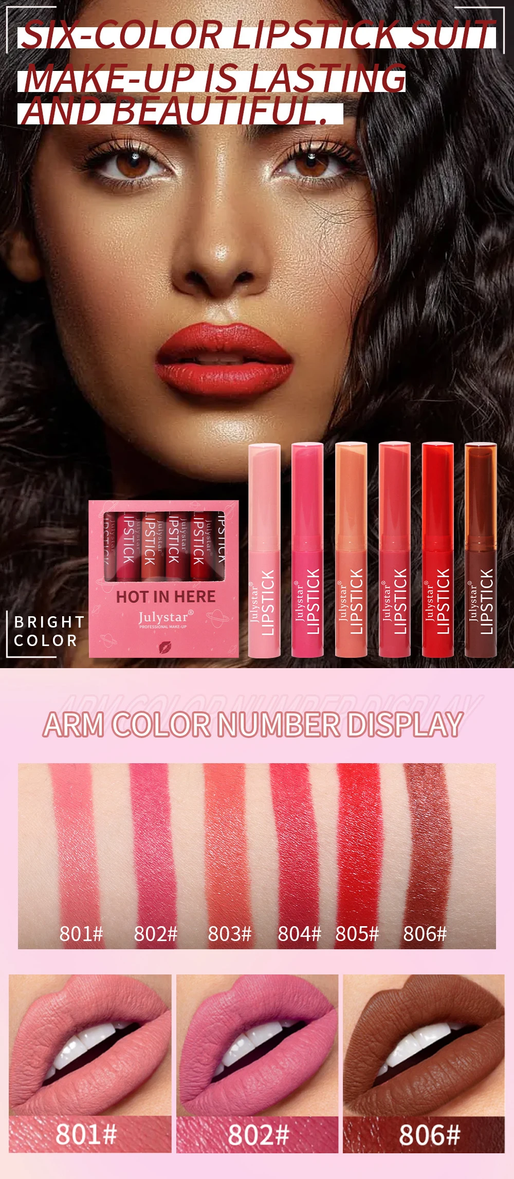Wholesale 6 Pcs Matte Lip Gloss Private Label Waterproof Liquid