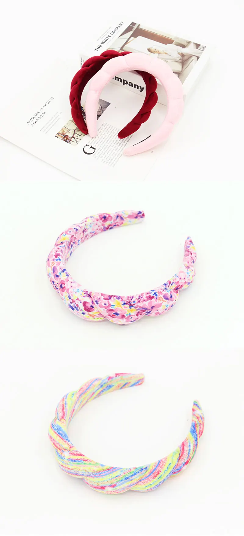 New Custom Hair Accessories Sponge Twist Headband Wide Padded Puffy Hairbands Padded For Women