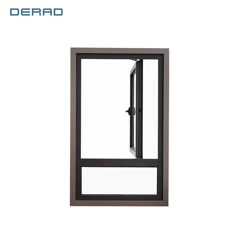 High Quality Outward Opening Glass Window Aluminum Casement Windows with Fixed Panels supplier