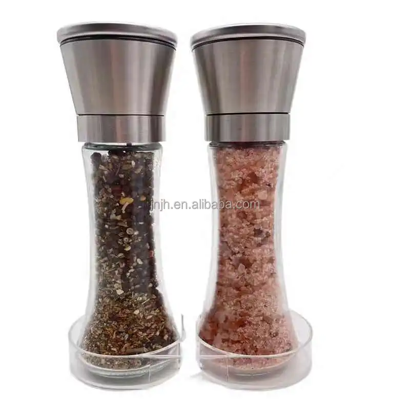 Salt and Pepper Grinder Set of 2 - Adjustable Ceramic Sea Salt Grinder &  Pepper Grinder ，Salt and Pepper Shakers Set - Pepper Mill & Salt Mill
