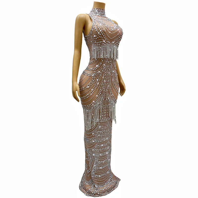 Rhinestone Dress Concert Outfit Birthday Gift for Women
