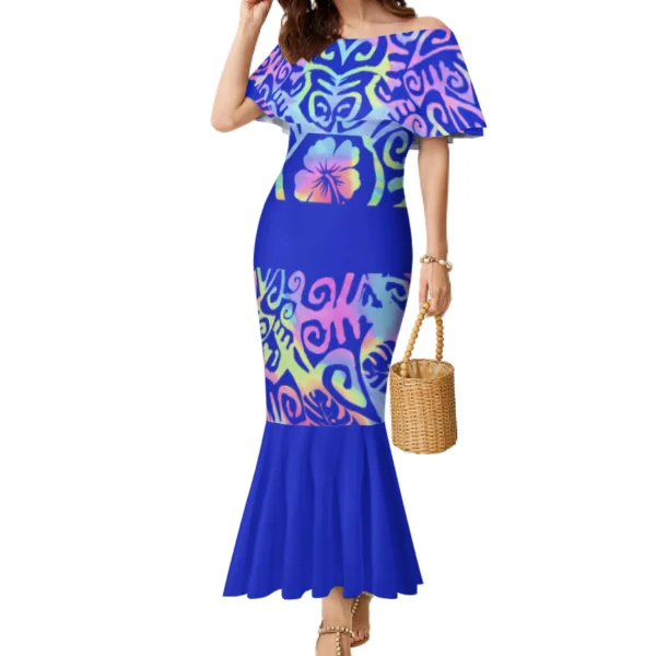 Moq 1 Dropshipping Polynesia Tribal Design Dress Custom Pacific Island ...