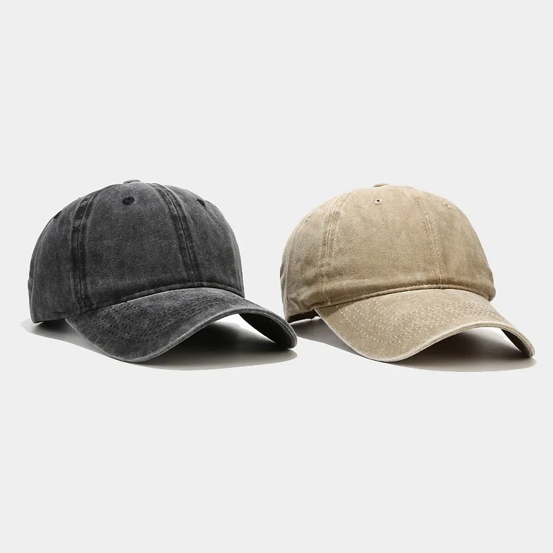 Custom Logo Washed Baseball Caps Vintage Soft Top Denim Plain Cotton