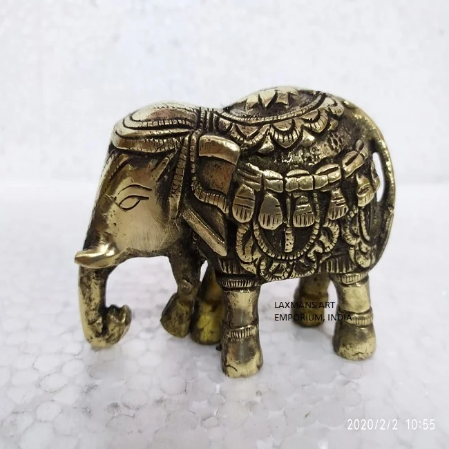 真ちゅう製の小さな彫刻が施された象の像| Alibaba.com
