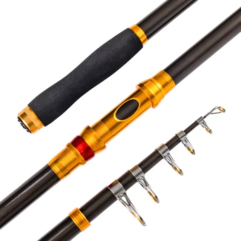 Premium Brown Eva Grip Long Throwing Carbon Telescopic Fishing Rod