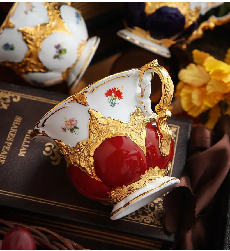 Royal Handmade Tea Cup And Saucer Luxury Real Gold Tea Cups Set Buy