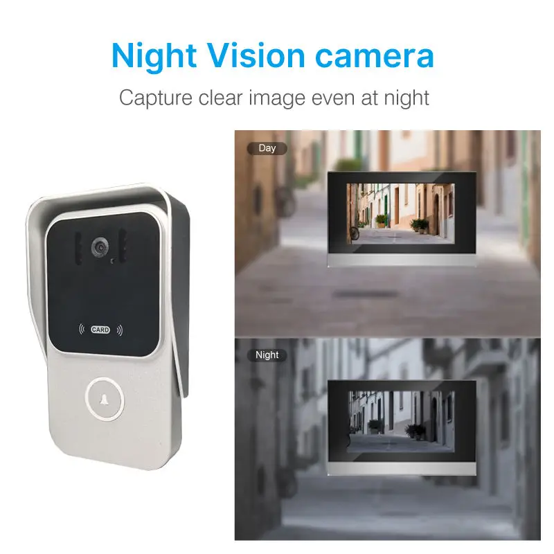 2 Wires Visual Door Bell Intercom System for Building Apartment Analog Wired Indoor Monitor Digital Doorbell Camera With Unlock