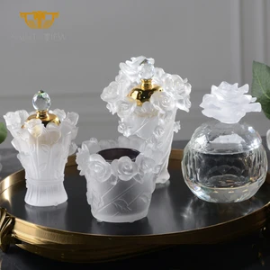 Eid Giveaways Mubkhar Incense Burner Arabic Premium K9 Crystal Sundries Storage Bakhoor Candle Candy Glass Jar With Box