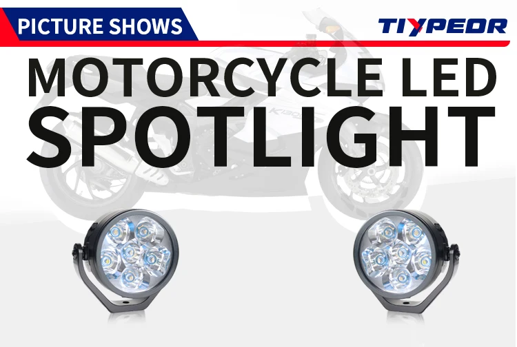 TIYPEOR Motorcycle External Led Spotlight LED Headlight for Motorcycle Fog Lamp Auxiliary Lights for Motorcycles with Switch supplier