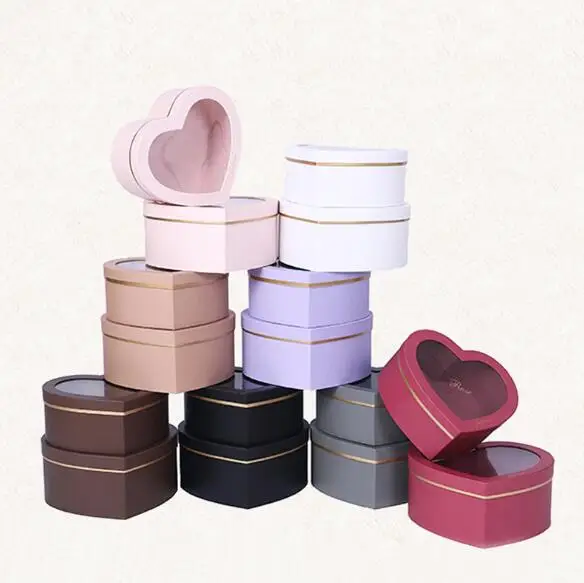 Crystal 2pcs Set Wholesale Paper Cardboard Heart Box For Diy Flower Gift On Valentine S Day And Birthday Buy Clear Heart Gift Box For Birthday Clear Low Moq Heart Box For Valentine Gift Packing