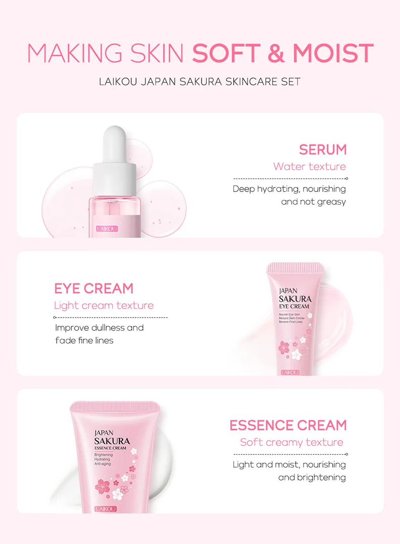 Laikou Moisturizing Nourishing Brightening Japan Sakura Face Serum