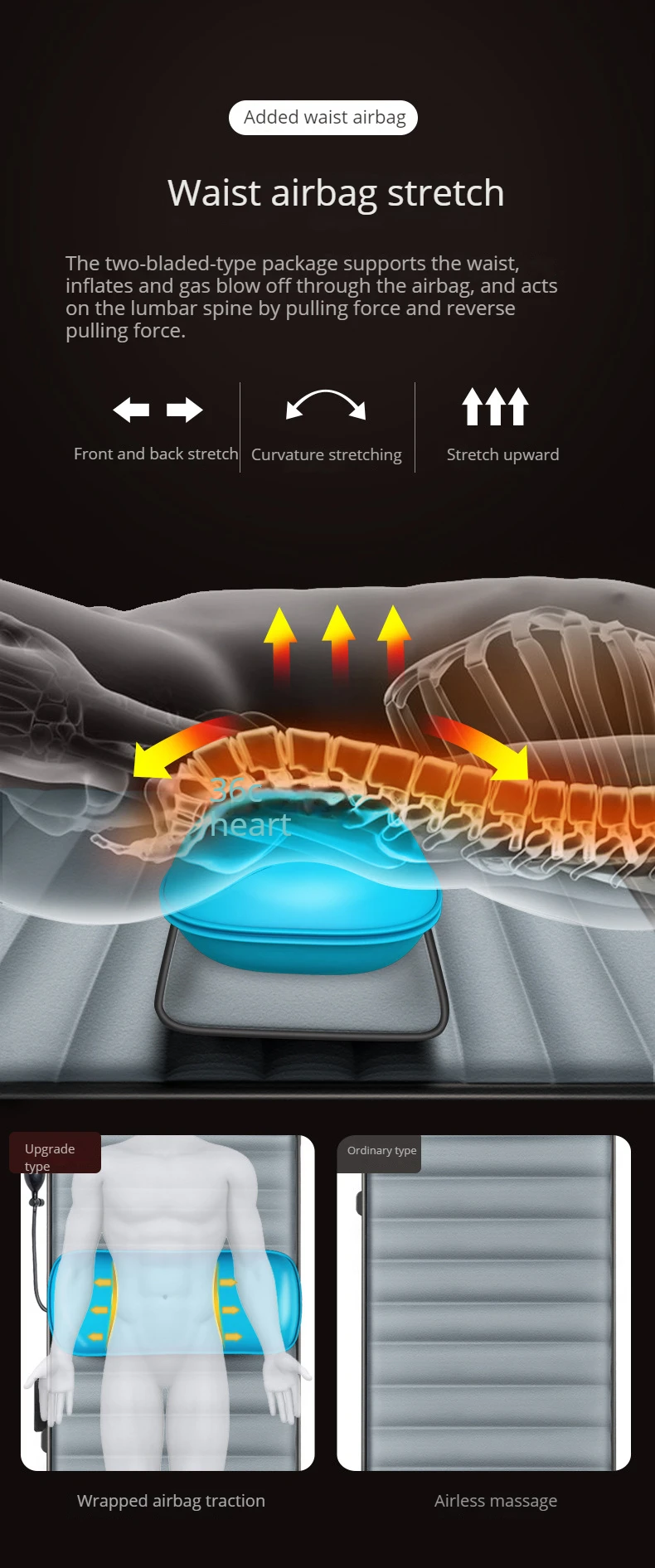 Vibrating Electric Air Bag Stretching Body Massage Mattress Airbag