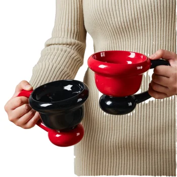 Creative Tall Ceramic Sublimation Mug Multifunctional Coffee Tea Milk Cups Stylish Gift Box High Value Holiday Gift Set