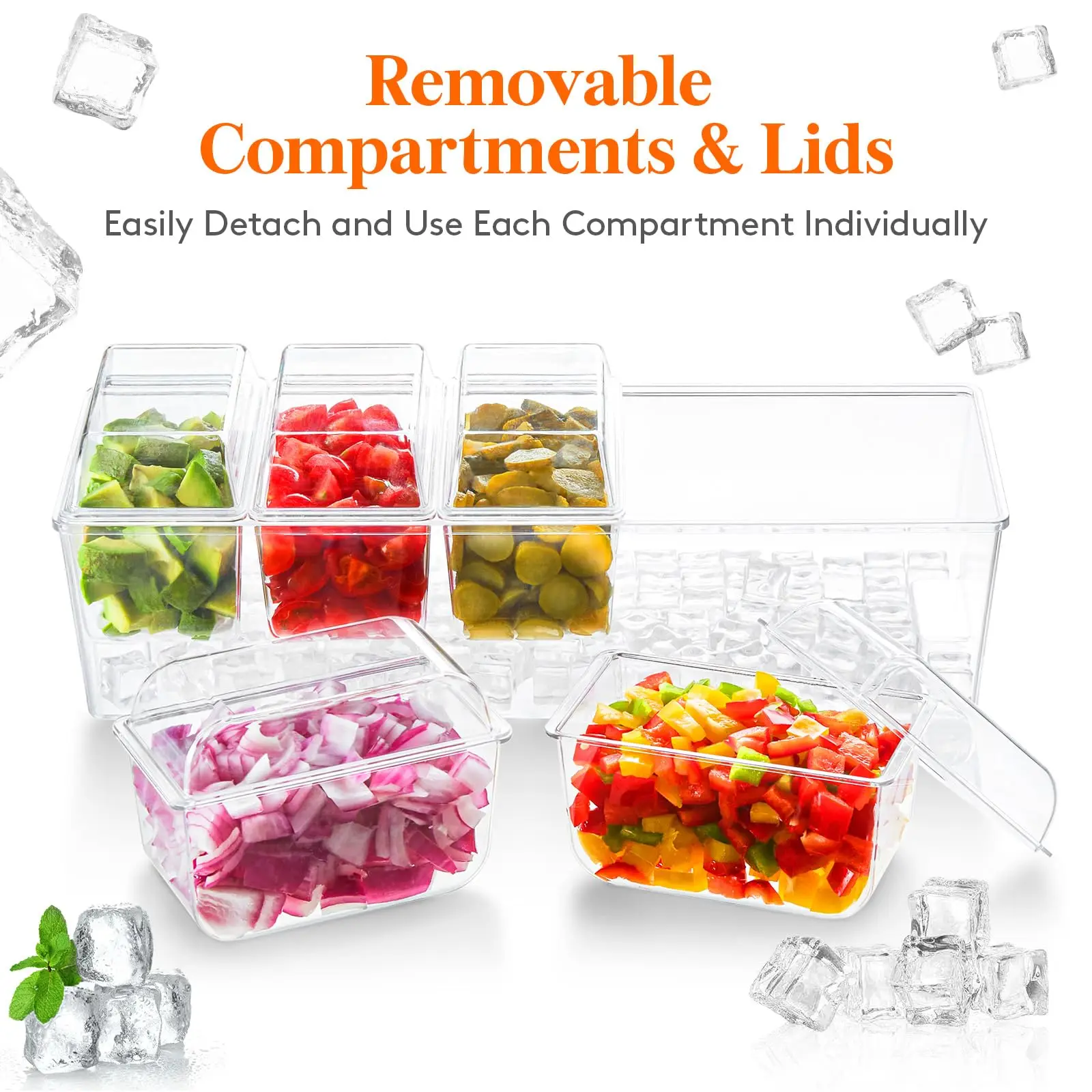 Portacondimenti refrigerato con 5 contenitori - Italian cooking store