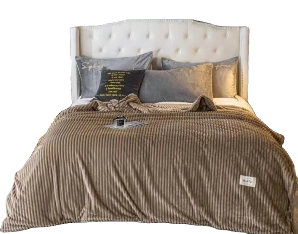 hot selling sales cozy warm solid flannel big striped fabric