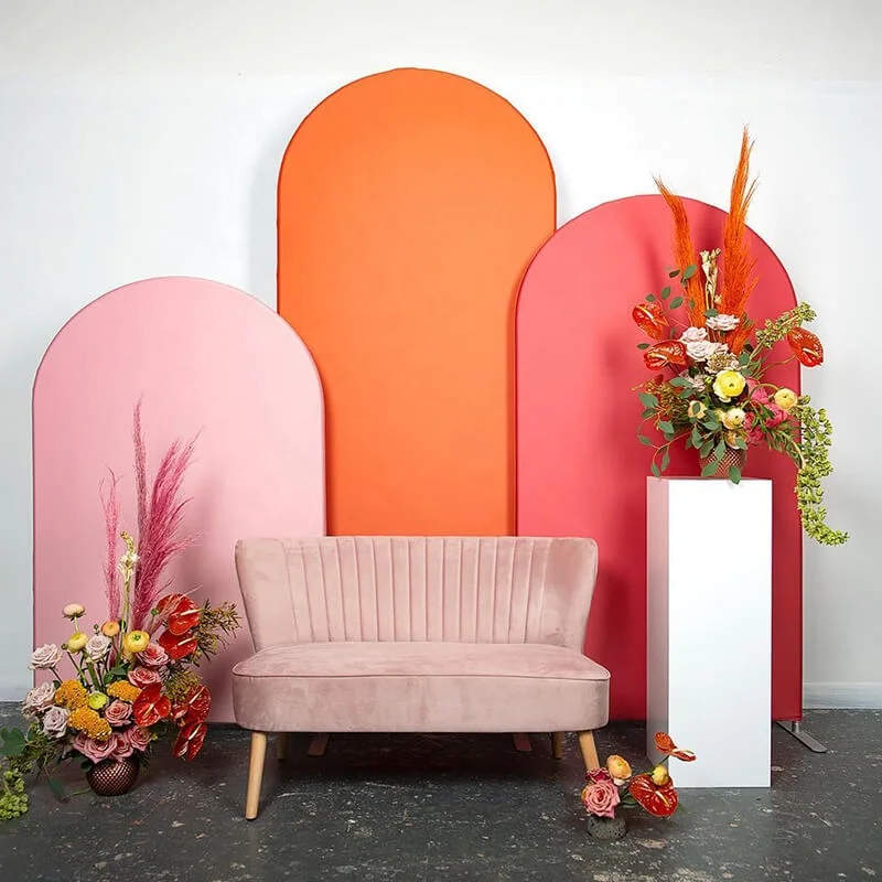 Custom Chiara Arched Backdrop Stand Birthday Party Metal Panel Foldable Arch Backdrop Wedding Decoration