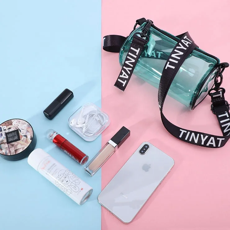 BSCI Factory Event Stadium Clear PVC TPU Messenger Bag Transparent Purse Shoulder Bag With Adjustable Strap