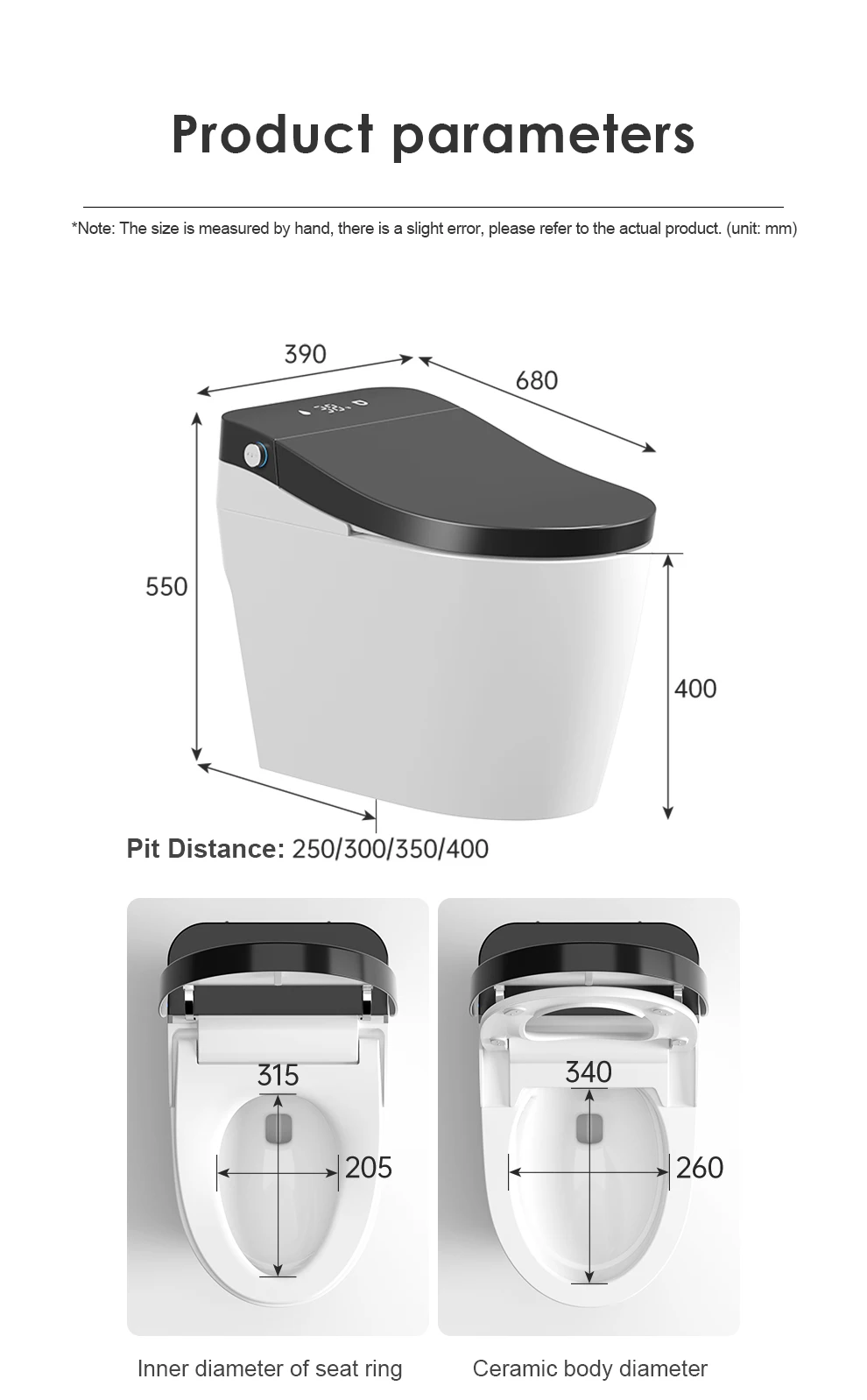 product auto open sensor flush automatic ceramic one piece toilet bowl intelligent electric toilet bidet bathroom smart toilet-10