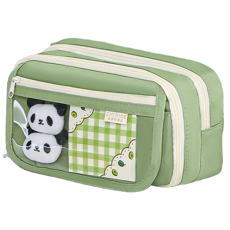 Generico Astuccio portapenne a forma di panda, grande capacità, astuccio portapenne con cerniera, astuccio portapenne a forma di panda, astuccio portapenne per bambini