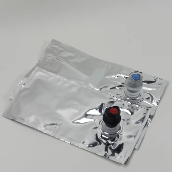 Leak-Proof Food-Grade Aluminum Foil Beverage Bags in 1L 3L 5L Sizes PET Plastic Bib Valve Bag for Water Drink Packing