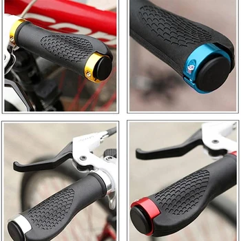 Poignées de Guidon de vélo en Silicone, Conception Ergonomique antidérapante et résistante aux Chocs, avec Bouchons en Alliage d'aluminium, pour vélo de Montagne, BMX, vélo (Silicone Anti-Slip Grip