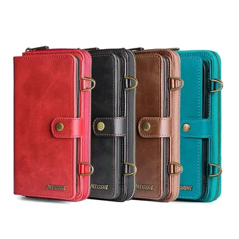 Multifunction Leather Shockproof Anti-fall Strap Card Pocket Wallet Cell Phone Case Covers For iphone 13