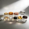 Transparent jar+gold plastic lid