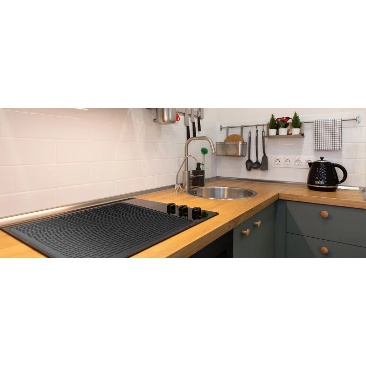 Multifunctional Kitchen Glass Tableware Silicone Drain Mat Collapsible Non-slip Placemat Large Size Silicone Kitchen Table Mat