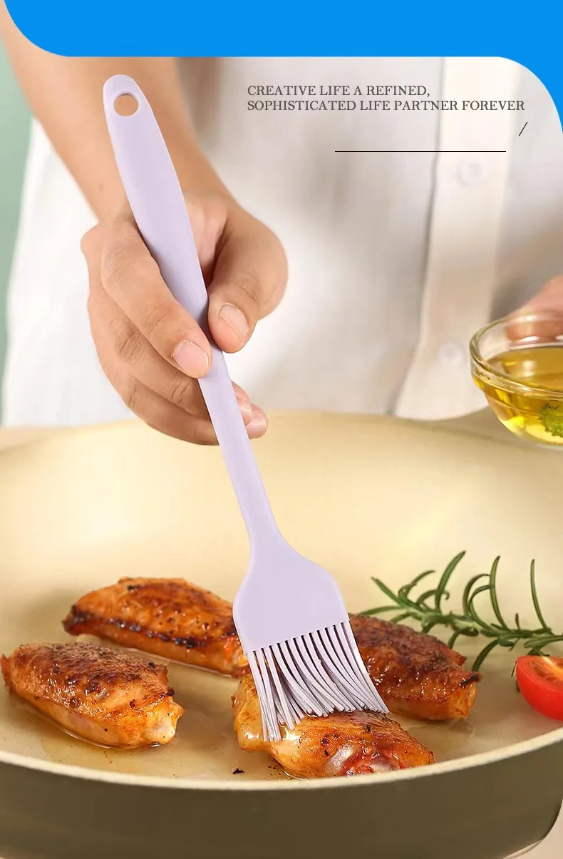 Silicone Long Eco-Friendly BBQ Oil Basting Brush DIY Cake Bread Butter Baking Kitchen Cooking Barbecue Accessories BBQ Tools details