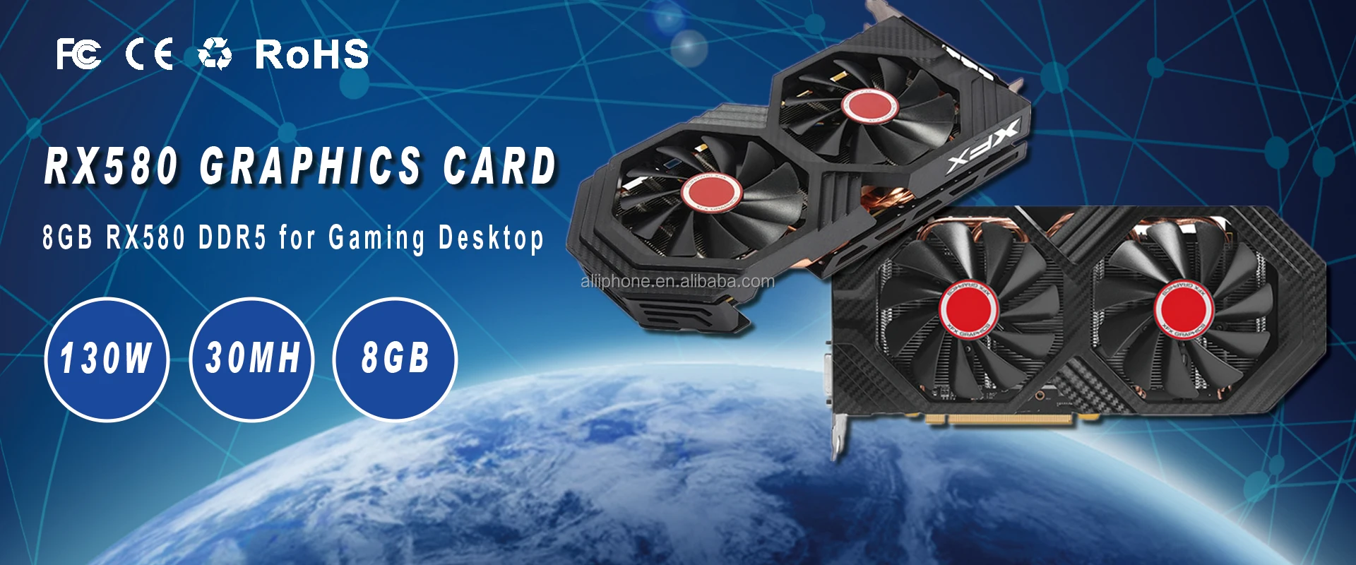 Radeon VGA RX 580 8GB 4GB RX 570 ビデオGPU スポーツ RX 580