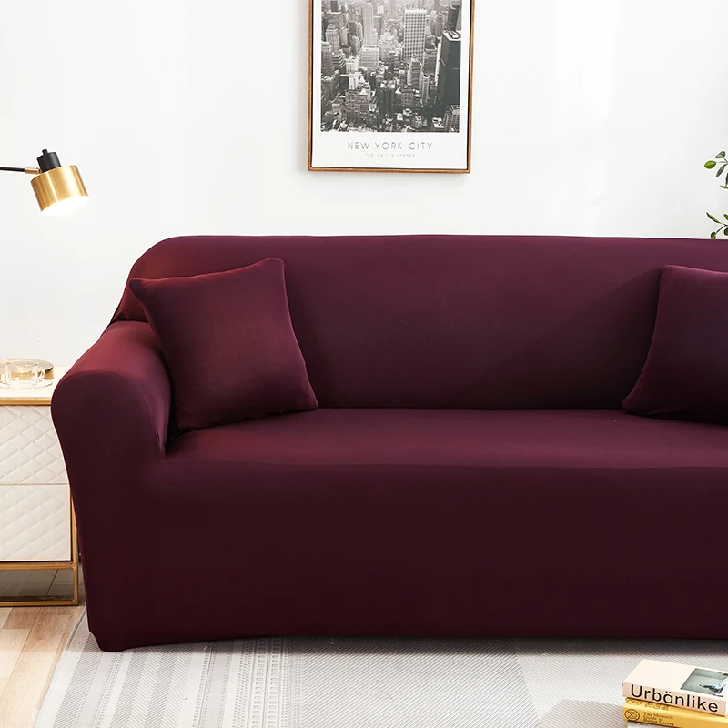 Red Color Wedding Modern Design Elastic 3 Seater Sofa Cover Modern Fashion Couch Slipcover