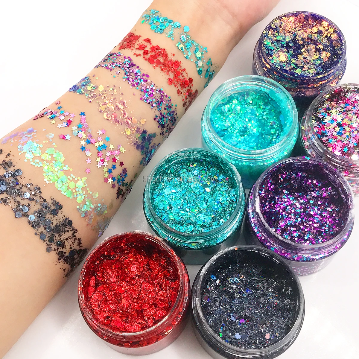 Wholesale cosmetic Grade Holographic Chunky Glitter Gel for Face Hair Eye Body Art