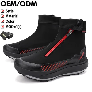 Ankle Bootie Zipper Cold-Proof Light Outdoor Work Boots Winter Sock Hiking Shoes Wear-resistant Non-slip Outdoor Hiking Boots