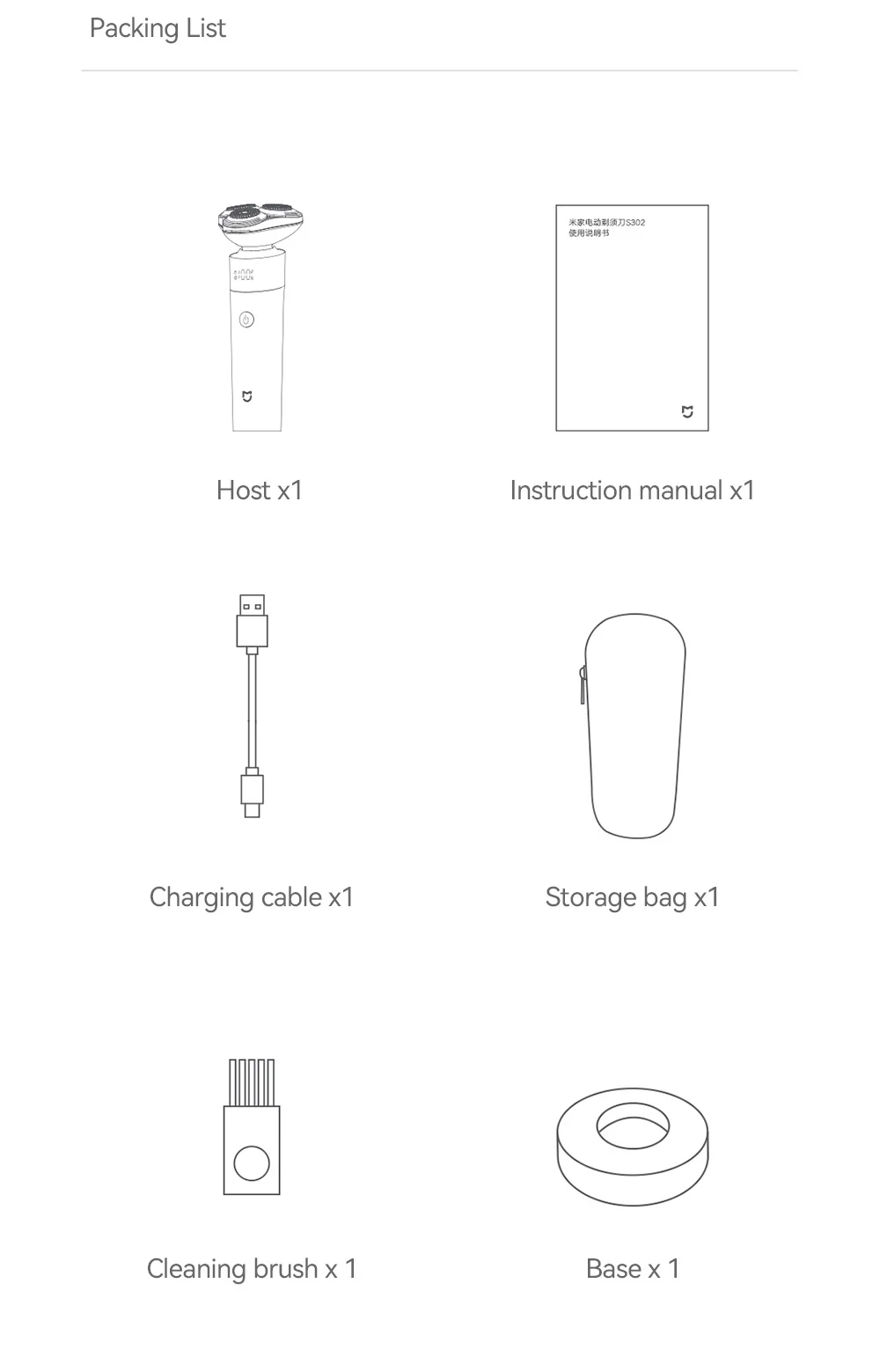 Xiaomi Mijia Electric Shaver S302 Men's Full Body Water Wash Ultra Long Endurance Portable Shaver CN Version