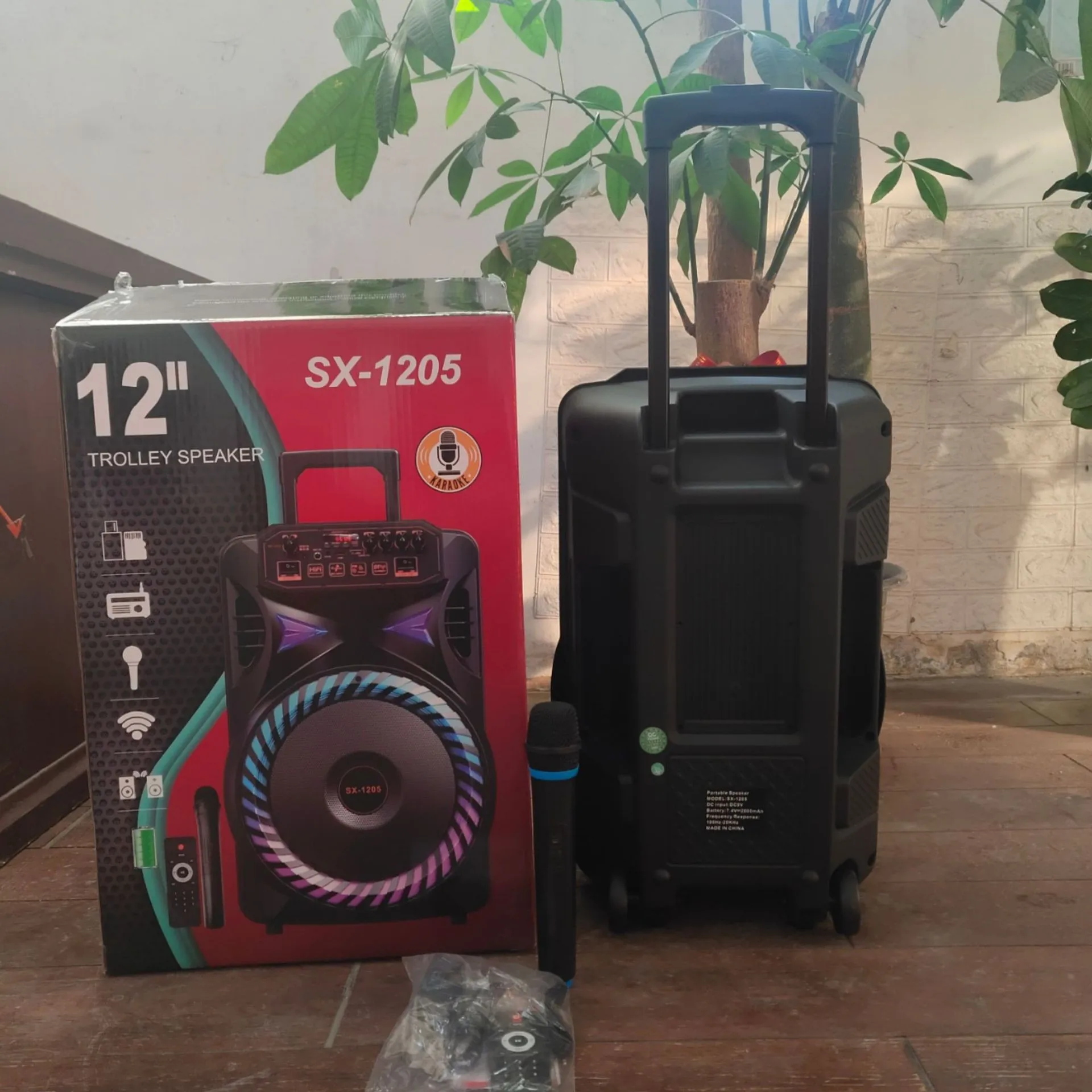 Party Speaker Subwoofer 12 Inch Trolley with Mic Karaoke
