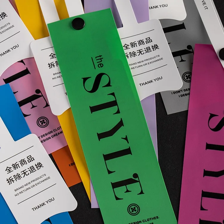 High Quality Custom Soft Logo Printing Label Hang Tag for Clothing Private Hangtag Garment