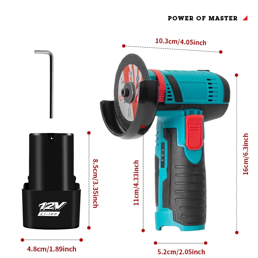 12v Mini 3 Inch Lithium-Ion Hand-held Cutting Polishing Machine Cross-Border Exclusive for Small Household Slide Battery