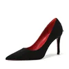 Tacco a spillo in camoscio nero-oro-10 cm