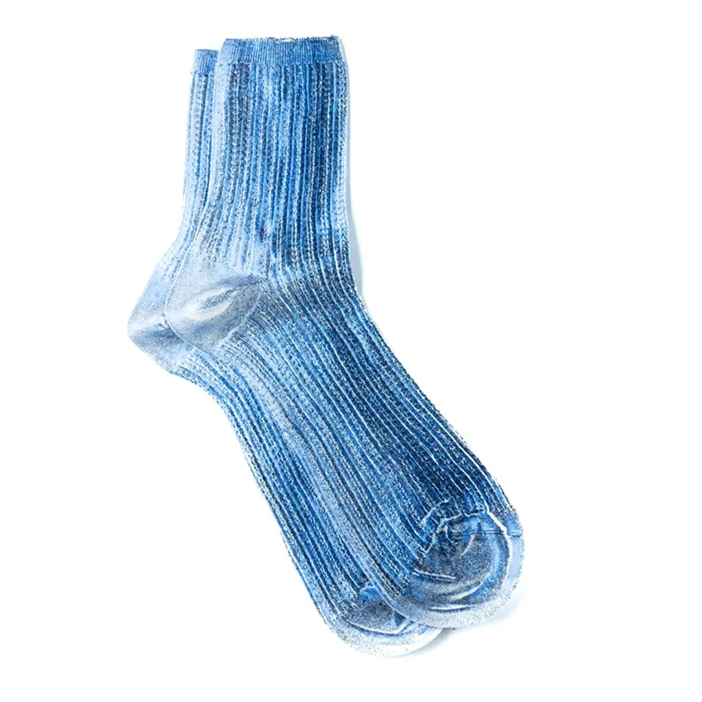 THETA Luxury Metallic Custom Pale Green Cotton Cool Designer Novelty Colorful Ribbed Print Tube Socks