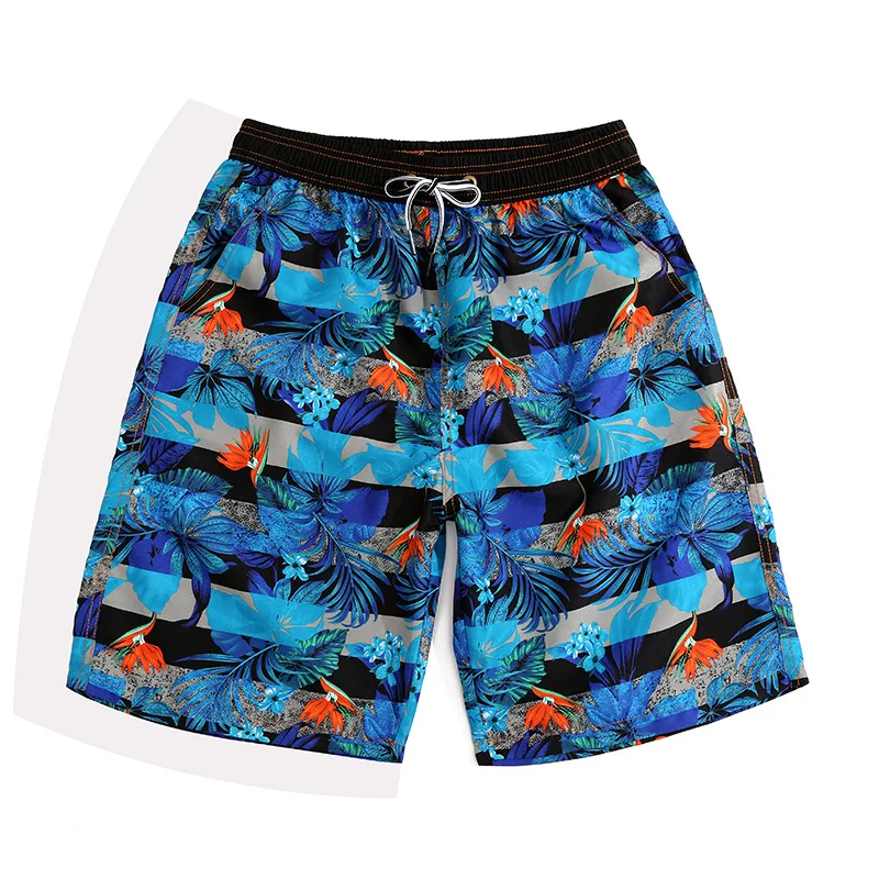 Spring Summer Men Beach Shorts Coconut Tree Pattern Elastic Short Pants Drawstring Bermuda Board Shorts175_voghion.com