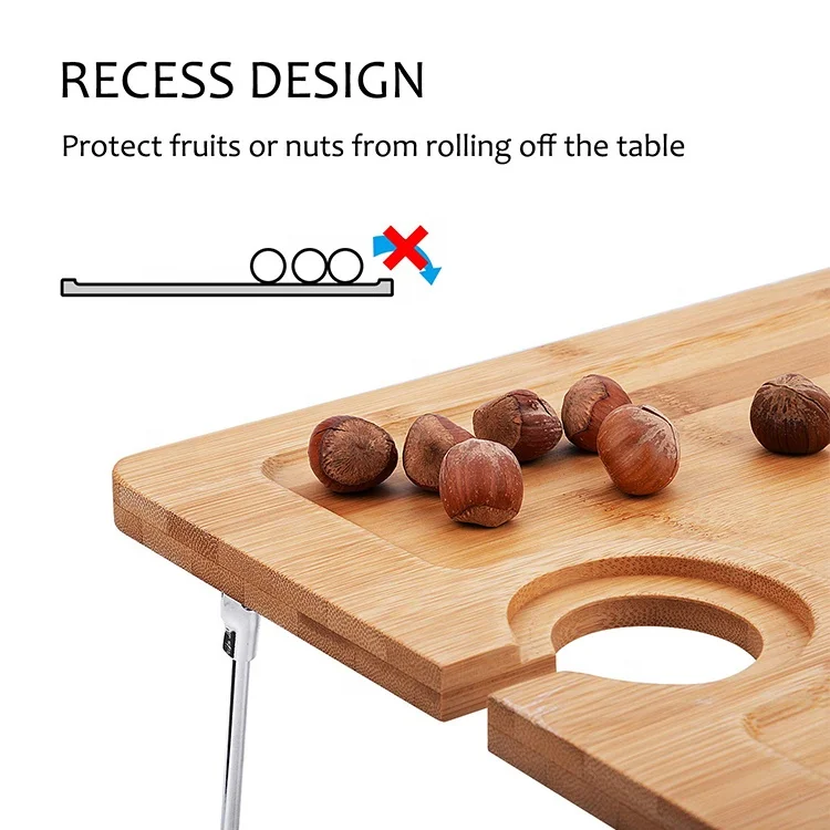 Стол для пикника на открытом воздухе, складные переносные бамбуковые бокалы и бутылки для вина, поднос для закусок и сыра